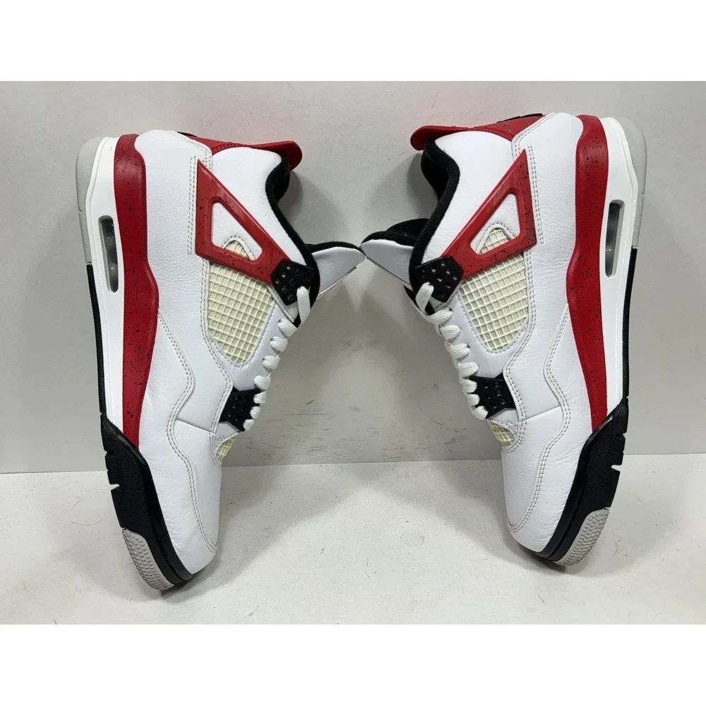 Air Jordan 4 Retro 2023 Red Cement Men's Size 9.5 DH6927-161 White‎ Sneakers